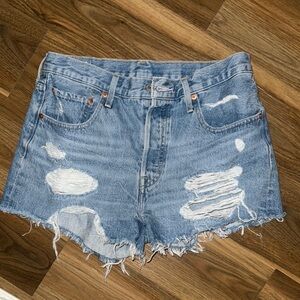 Distressed Denim Shorts